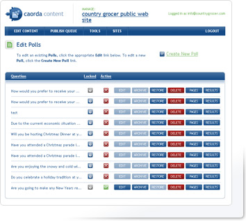 Caorda Content - Edit Polls Screenshot