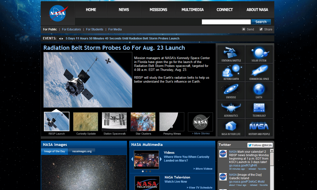 NASA website 2012