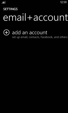 Windows phone email account setup step 2