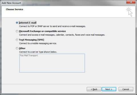 Office Outlook email setup step 2