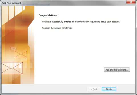 Office Outlook email setup final step