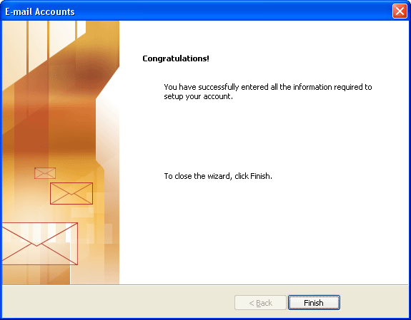 Setting up email in Office Outlook 2003 step 6