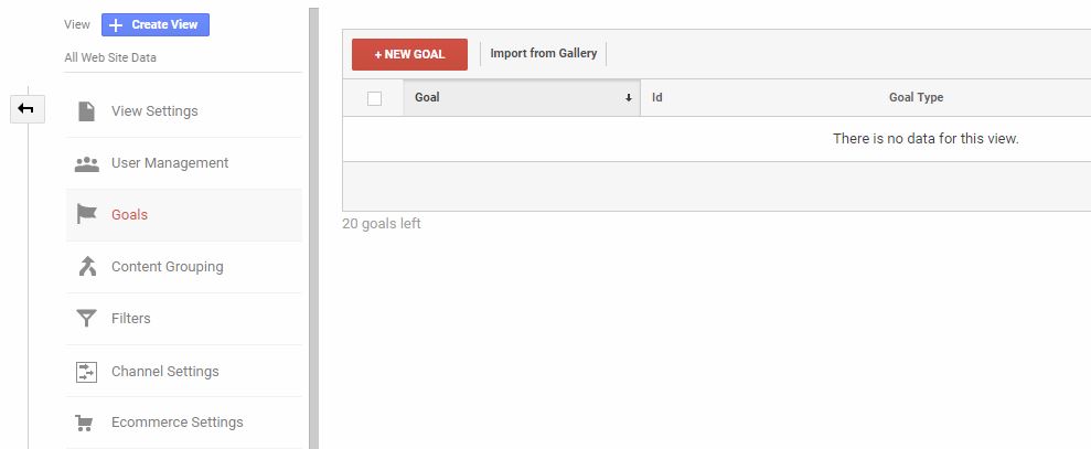 Google Analytics Goal setup - step 2
