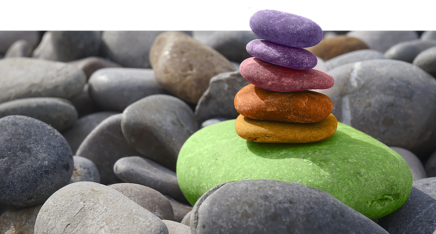 Rainbow coloured rocks