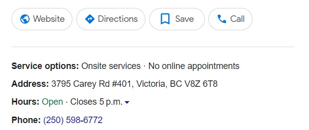 contact info in GBP