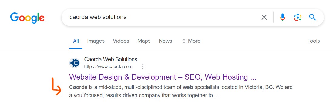 meta description in SERP