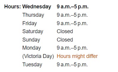hours in Caorda's GBP