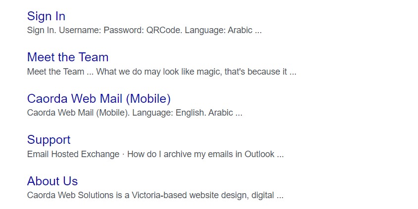 sitelinks in SERP