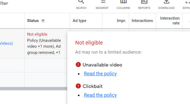ad policy violations