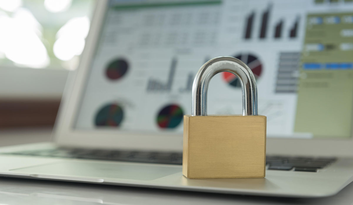 padlock on a laptop