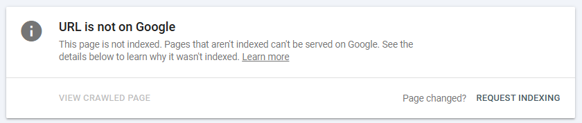 URL is not on Google