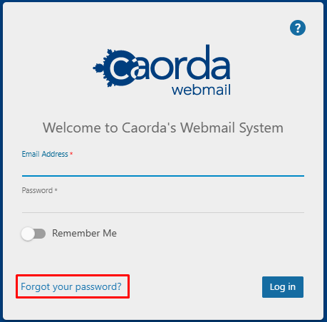 Webmail Forgot your password