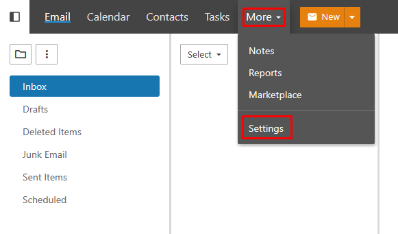 Webmail More Settings